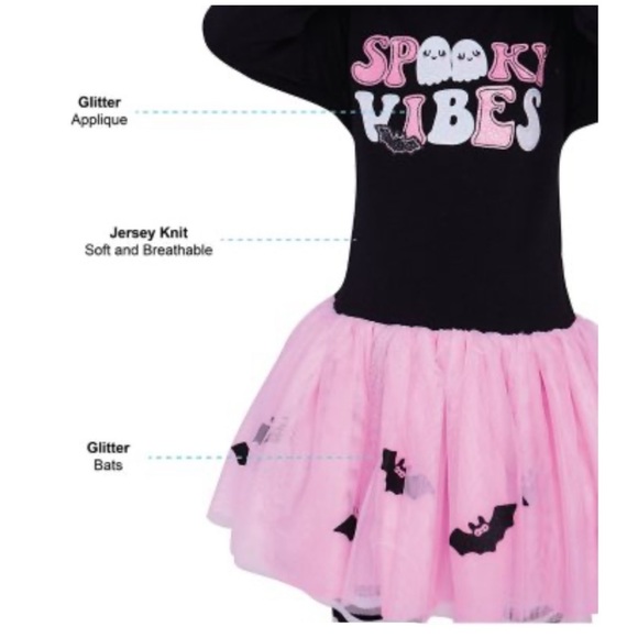COUNTING DAISIES Girls' Halloween Spooky Vibes Tutu and Legging set size-various - Picture 5 of 7